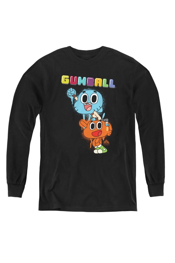 Amazing World Of Gumball - Gumball Spray - Youth Long Sleeve Shirt - Medium