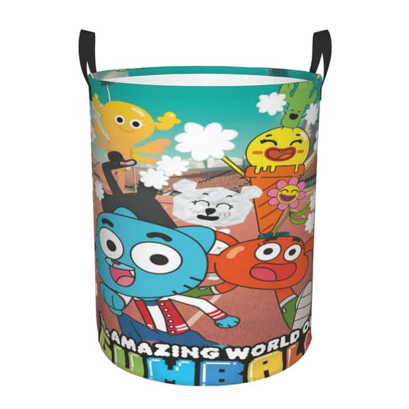 Amazing World of Gum-bal Laundry Hamper Laundrys Basket Large Waterproof Foldable with Handles Circular Storage Clothes Bag for Bathroom/Bedroom/Dorm