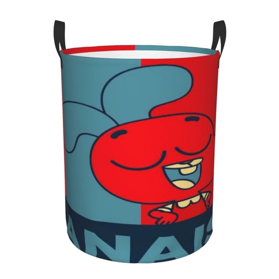 Amazing World of Gum-bal Laundry Hamper Laundrys Basket Large Waterproof Foldable with Handles Circular Storage Clothes Bag for Bathroom/Bedroom/Dorm