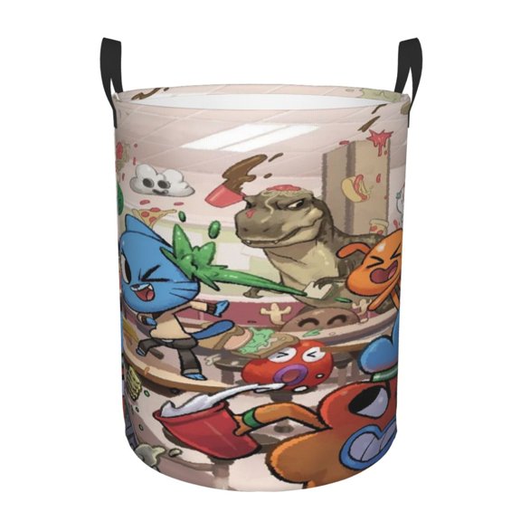 Amazing World of Gum-bal Laundry Hamper Laundrys Basket Large Waterproof Foldable with Handles Circular Storage Clothes Bag for Bathroom/Bedroom/Dorm