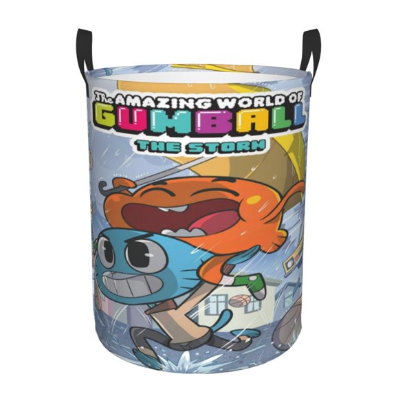 Amazing World of Gum-bal Laundry Hamper Laundrys Basket Large Waterproof Foldable with Handles Circular Storage Clothes Bag for Bathroom/Bedroom/Dorm