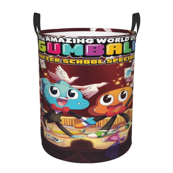 Amazing World of Gum-bal Laundry Hamper Laundrys Basket Large Waterproof Foldable with Handles Circular Storage Clothes Bag for Bathroom/Bedroom/Dorm