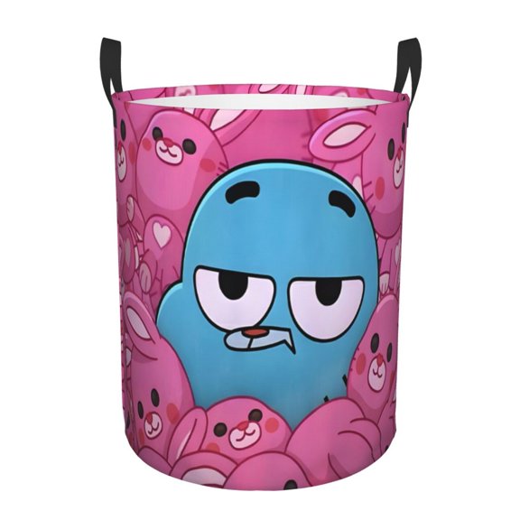 Amazing World of Gum-bal Laundry Hamper Laundrys Basket Large Waterproof Foldable with Handles Circular Storage Clothes Bag for Bathroom/Bedroom/Dorm