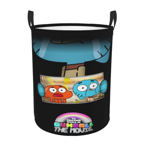 Amazing World of Gum-bal Laundry Hamper Laundrys Basket Large Waterproof Foldable with Handles Circular Storage Clothes Bag for Bathroom/Bedroom/Dorm