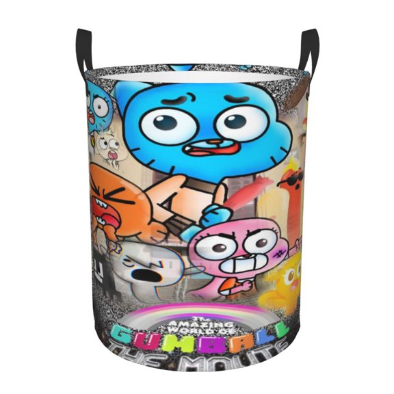 Amazing World of Gum-bal Laundry Hamper Laundrys Basket Large Waterproof Foldable with Handles Circular Storage Clothes Bag for Bathroom/Bedroom/Dorm