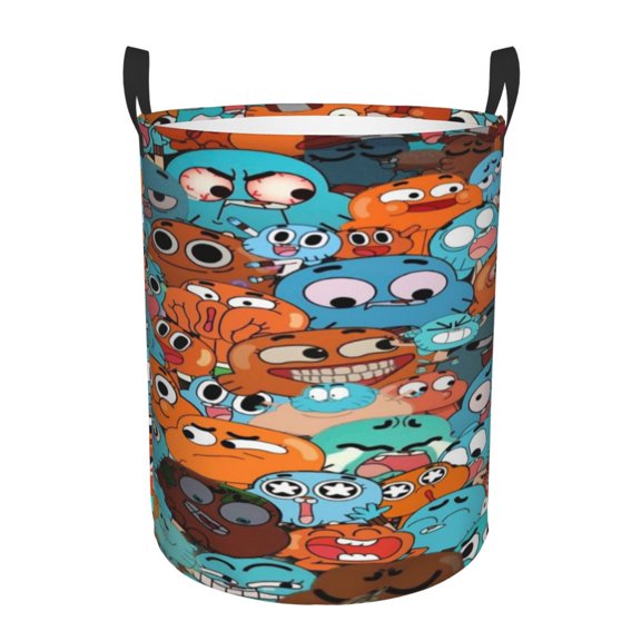 Amazing World of Gum-bal Laundry Hamper Laundrys Basket Large Waterproof Foldable with Handles Circular Storage Clothes Bag for Bathroom/Bedroom/Dorm