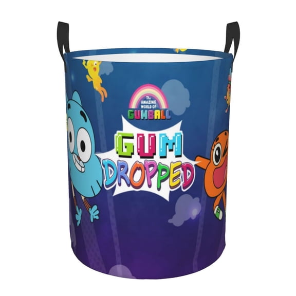 Amazing World of Gum-bal Laundry Hamper Laundrys Basket Large Waterproof Foldable with Handles Circular Storage Clothes Bag for Bathroom/Bedroom/Dorm