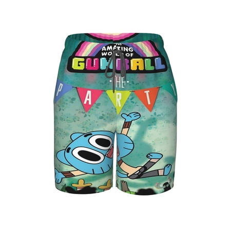 Amazing World of Gum-bal Swim Trunks for Boys Beach Short with Drawstring Swimsuit Pants
