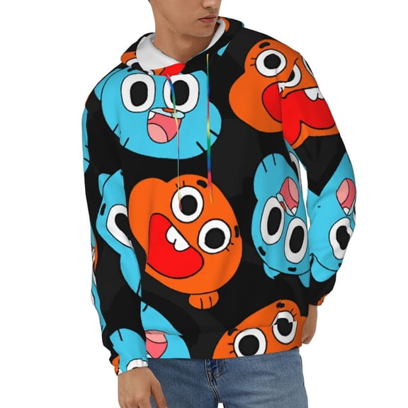 Amazing World Of Gumball Unisex Hoodies 3D Print Hooded Sweatshirt for Men Women, Long Sleeve Fall Pullover Top with Pockets