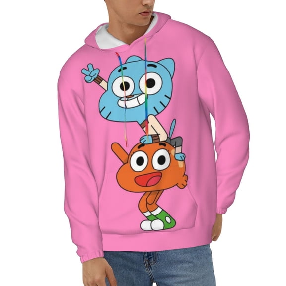 Amazing World Of Gumball Unisex Hoodies 3D Print Hooded Sweatshirt for Men Women, Long Sleeve Fall Pullover Top with Pockets