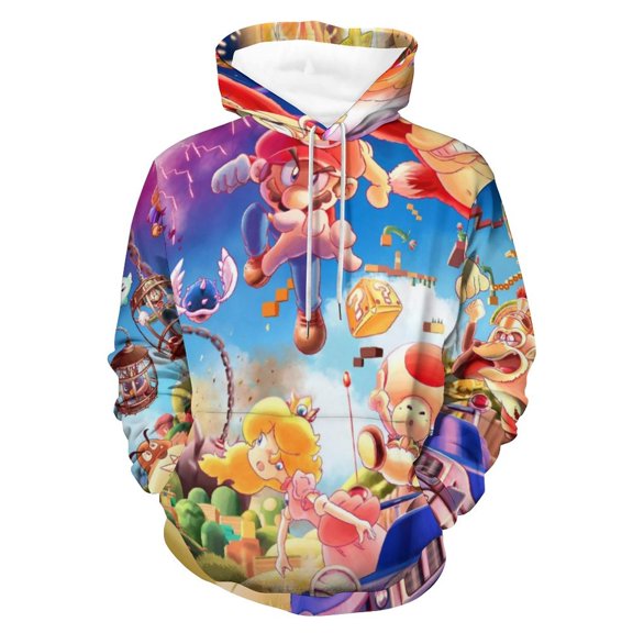 Amazing World Super Mario Bros Movie Unisex Hoodies Sweatshirts Daily Casual Pullover Hooded 3D Print Fashion Novelty Hoody Clothing For Mens And Womens