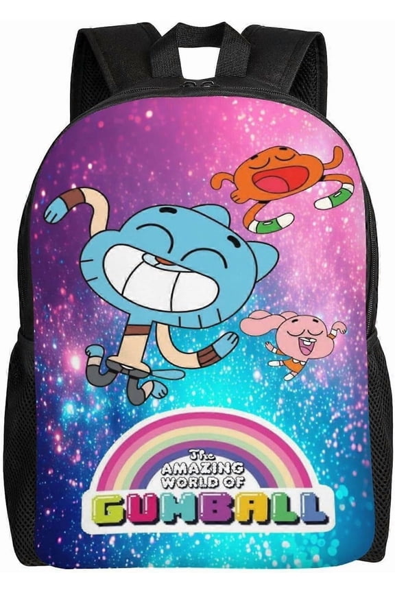 Amazing World of Gumball Backpack Cute Anime Large Capacity Multifunction Backpacks Lightweight Sports