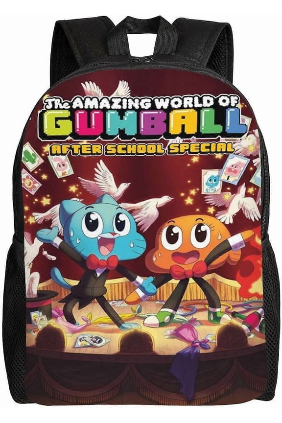 Amazing World of Gumball Backpack Cute Anime Large Capacity Multifunction Backpacks Lightweight Sports