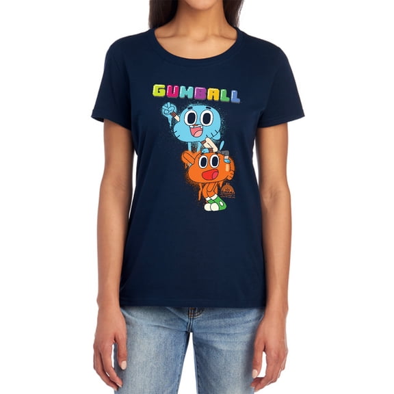 Amazing World of Gumball Gumball Spray Women's T Shirt, Navy, Small