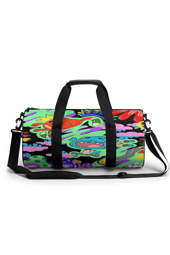 Amazing World of Gumball Gym Bag Cartoon Printed Gym Bag cylinder Gym Bag Sports Luggage Bag weekend Luggage Bag