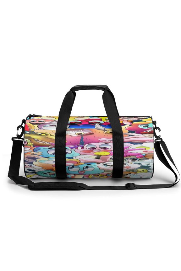 Amazing World of Gumball Gym Bag Cartoon Printed Gym Bag cylinder Gym Bag Sports Luggage Bag weekend Luggage Bag