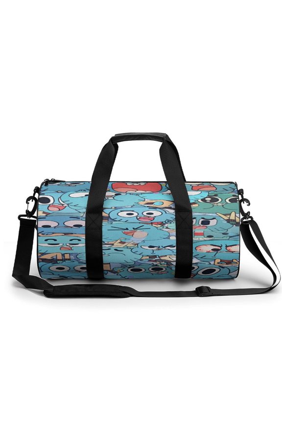 Amazing World of Gumball Gym Bag Cartoon Printed Gym Bag cylinder Gym Bag Sports Luggage Bag weekend Luggage Bag