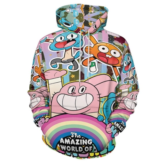Amazing World of Gumball Hoodie 3D Print Pullover Hooded Long Sleeve Sweatshirts Tops Blouse with Pocket for Mens Womens