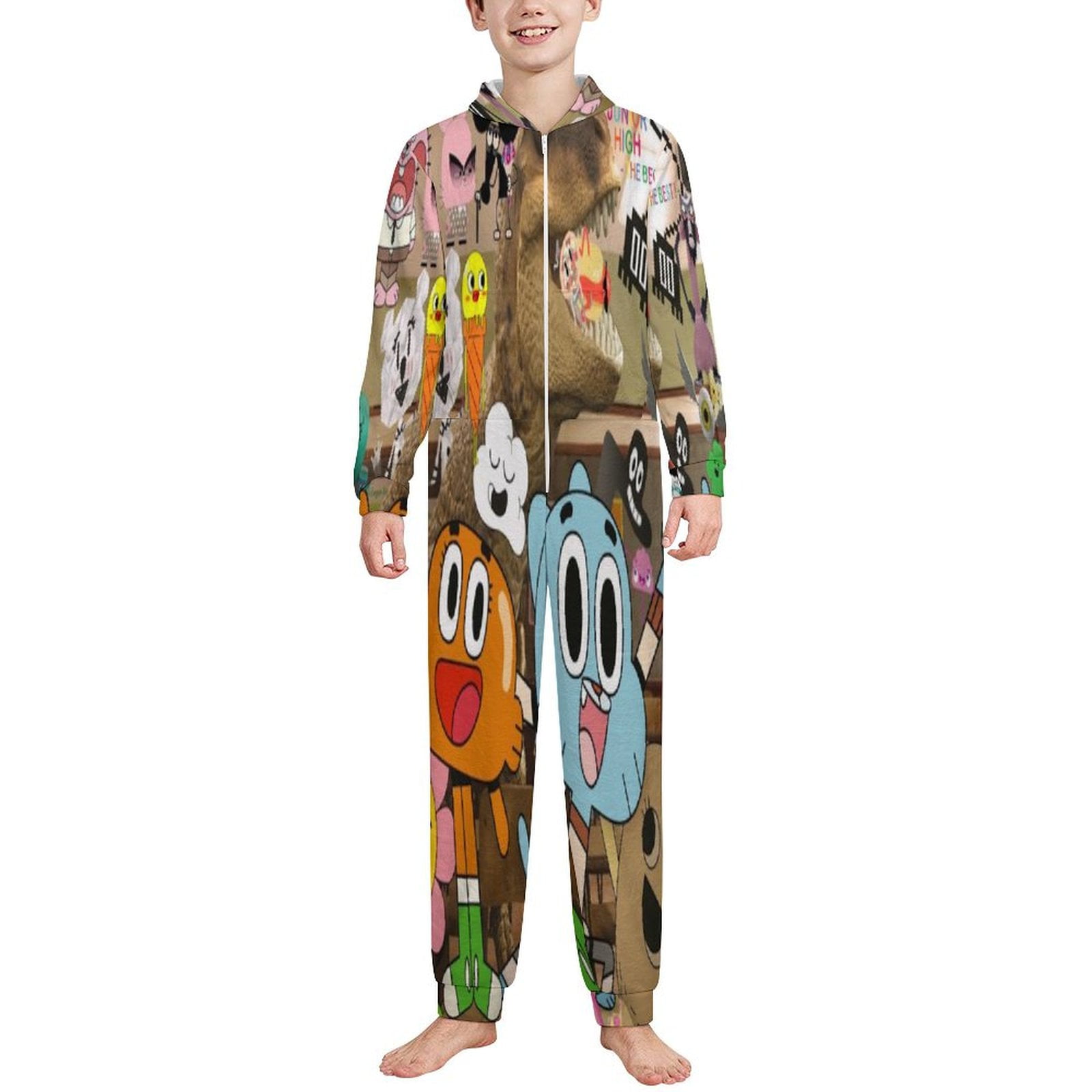 Amazing World of Gumball Kids Union Suit One Piece Pajama Onesie ...