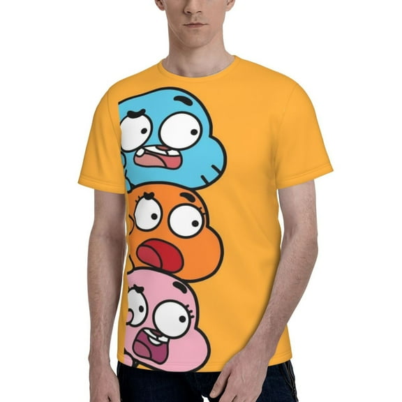 Amazing World of Gumball Men's T Shirts Cartoon Graphic Short Sleeve Tees Novelty Casual Unisex Adults Tee Shirt Tops