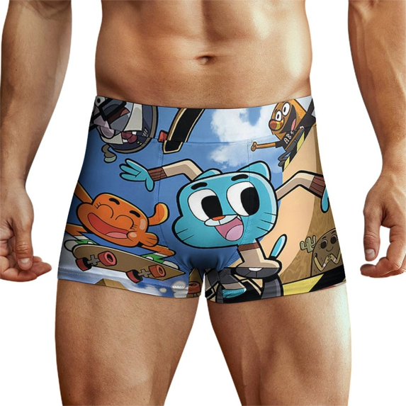 Amazing World of Gumball Men’s Underwear Boxer Briefs Soft Comfortable Underwear Boxer Briefs for Men
