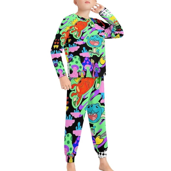 Amazing World of Gumball Pajama Sets Long Sleeve Top with Pants Soft Sleepwear 2 Piece Pjs Set For Bo-Ys Gir-LS