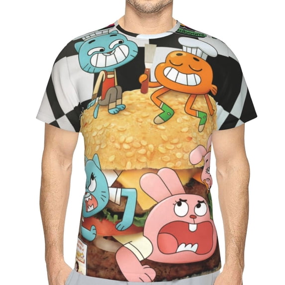 Amazing World of Gumball Shirt 3d Printed T Shirt Crewneck Short Sleeve Top Tees For Mens
