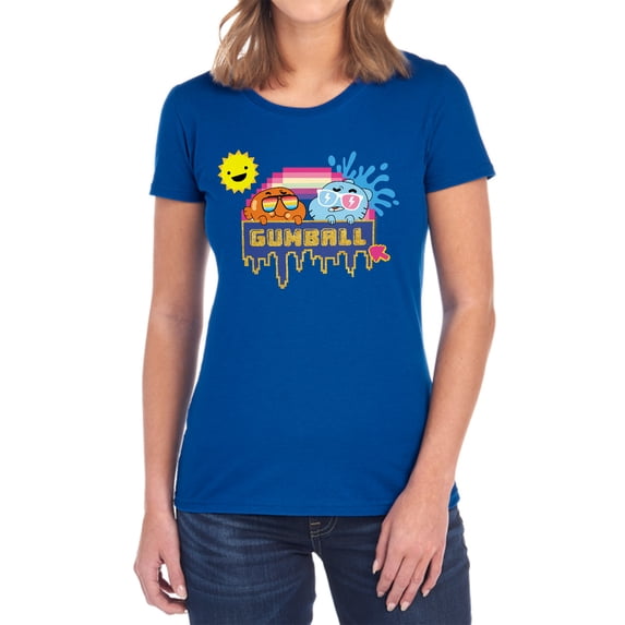 Amazing World of Gumball Sunshine Women's T Shirt, Royal, Large