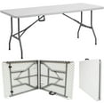 thumbnail image 1 of Amazing for less 8ft Folding Table White Plastic Portable Long Foldable Tables Indoor Outdoor Party Picnic Camping Fold Table 8 Foot (4ft, 6ft, 8ft), 1 of 10