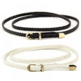 thumbnail image 1 of AmazingFashion Braided Belt Women PU Leather Skinny Woven Belt for Jeans Pants Thin Dress Waist Belt with Buckle, 1 of 5