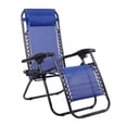 thumbnail image 1 of AmazingForLess Adjustable Zero Gravity Chair with Pillow and Cup Holder - Navy Blue, 1 of 10