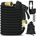 thumbnail image 1 of Expandable Garden Hose 100ft  Flexible Garden Hose for Outdoor Upgraded Leakproof Lightweight No-Kink Expanding Water Hose(Black), 1 of 10