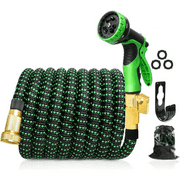 Expandable Water Garden Hose 50ft Upgraded Leakproof Lightweight No-Kink Garden Hose Flexible Expanding Water Hose(Black Green)