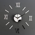 thumbnail image 1 of Amazingfashion Large 3D DIY Wall Clock Roman Numerals Clock Frameless Mirror Surface Wall Sticker Home Decor for Living Room Bedroom, 1 of 5