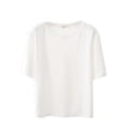 thumbnail image 1 of Amazingfashion Womens Solid Color T-shirt, Classic Loose Round Neck Short Sleeve Tops, 1 of 3