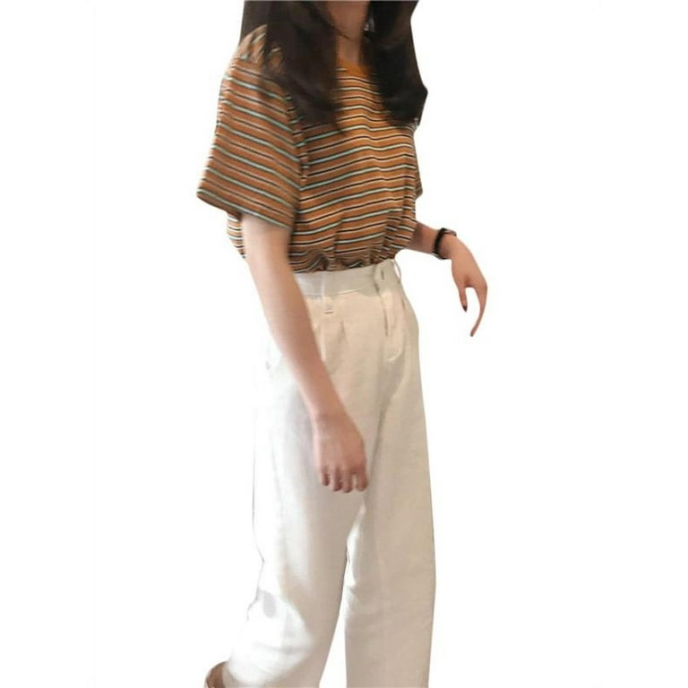 Hit Color Stripe Round Neck Sweaters Hit Color Stripe Round Neck Sweaters