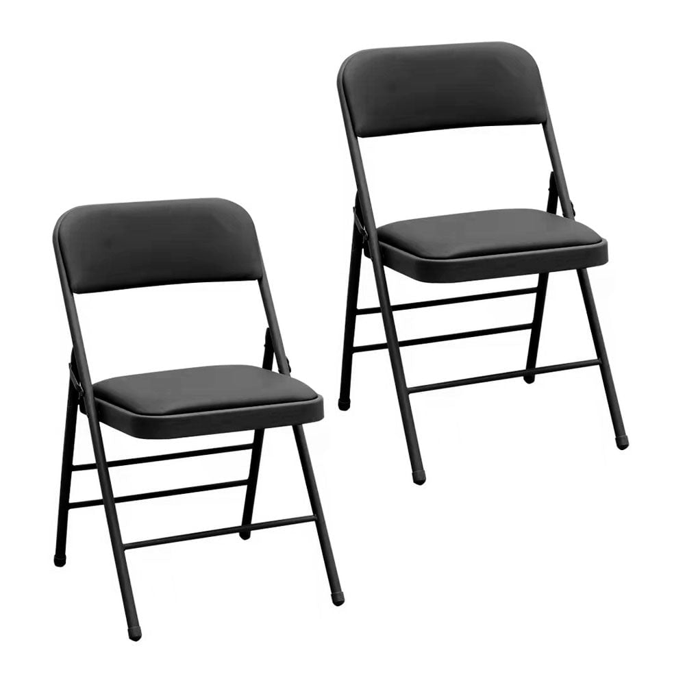 Amazingforless 2Pack Folding Chair Foldable Metal Frame Chairs with