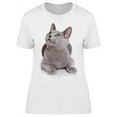 thumbnail image 1 of Amazingly Cute Russian Blue Cat  T-Shirt Women -Image by Shutterstock, Female XX-Large, 1 of 2