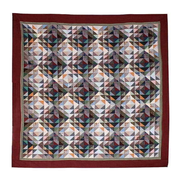 Patch Magic Amazingly Red Lightweight Reversible Cotton Queen Quilt, Adult Teen