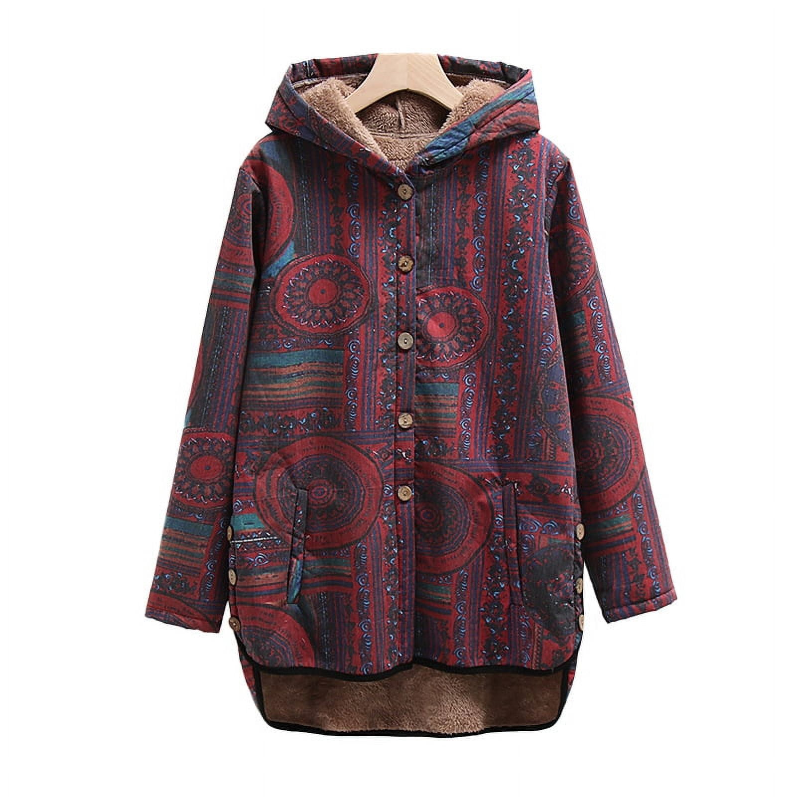 Amazon 2021 autumn and winter new ethnic style printed hooded pocket