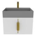 thumbnail image 1 of Amazon 24" White Wood Floating Vanity with Gray Top and Gold Trim, 1 of 10