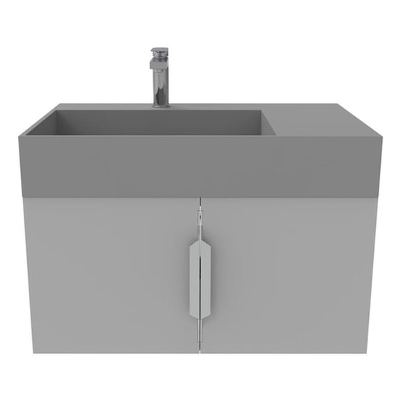 Amazon 30" Gray Wood Floating Vanity with Gray Top and Brushed Nickel Trim