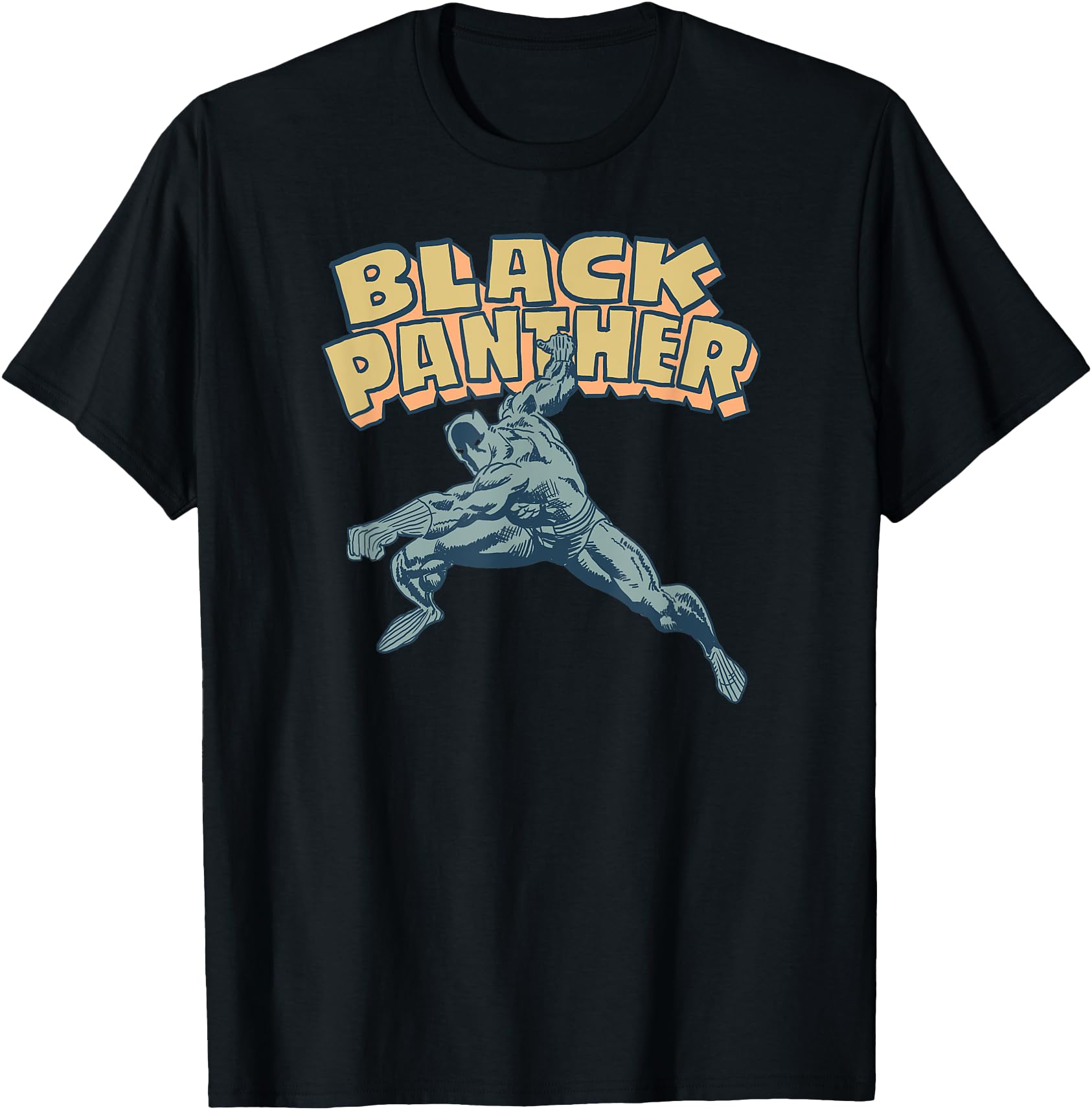 Amazon Essentials Men's MARVEL BLACK PANTHER COMIC POSE TShirt