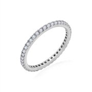 Diamonbliss White-tone Pave Stackable Eternity Ring