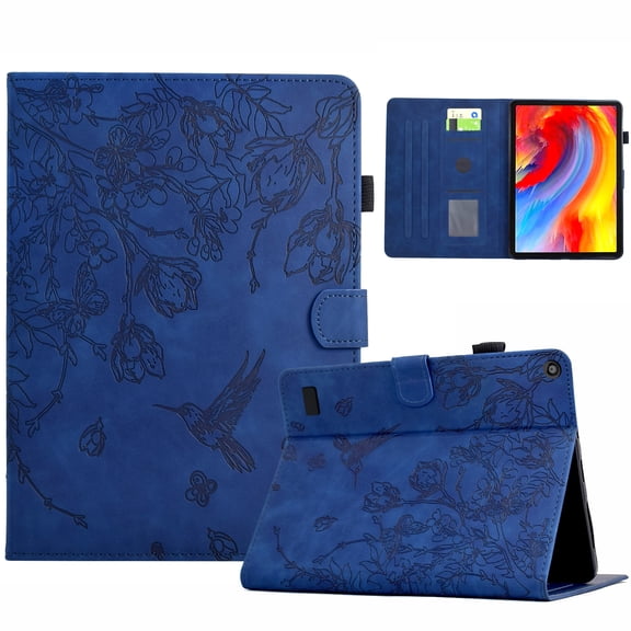 for Amazon Fire 7 (5th/7th/9th Generation, 2015/2017/2019 Release) Table Case, PU Leather Flip Case with Credit Card Slot Auto Sleep/Wake Kickstand Shockproof Full Body Ptotective, Darkblue