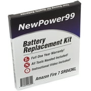 Amazon Fire 7 SR043KL Battery Replacement Kit with Special Installation Tools, Video Instructions, Extended Life Battery