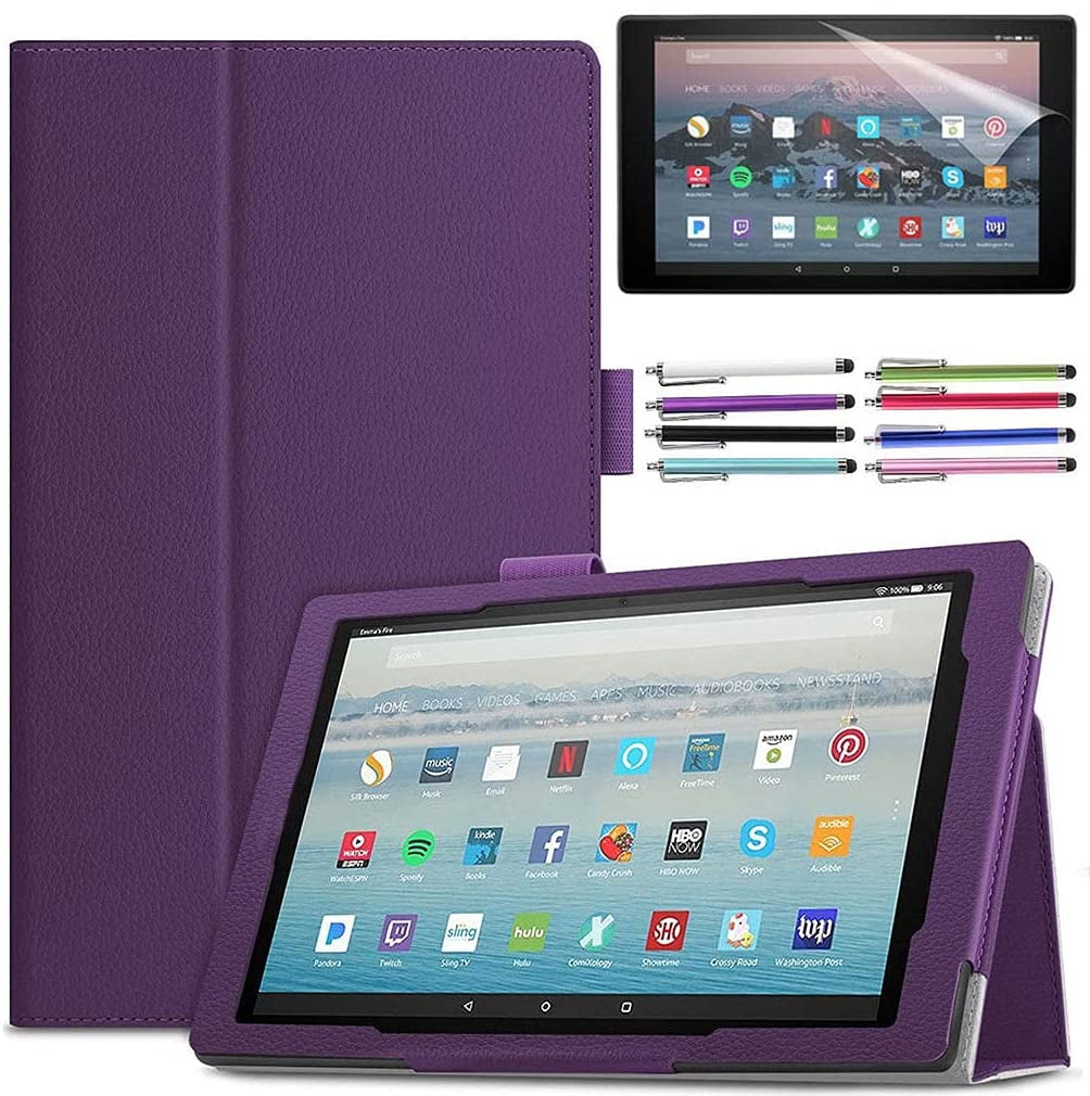  Tablet Bags Compatible with Fire Max 11 2023 Shockproof PU  Leather Embossed Folding Stand Protective Cover Flip Case Card Slot Tablet  PC Case Tablet Case Cover (Color : Purple) : Electronics