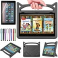 thumbnail image 1 of For Amazon Fire HD 10 / Fire HD 10 Plus (11th Generation, 2021 Released) Case with Screen Protector and Stylus, EpicGadget EVA Foam Lightweight Shockproof Handle Kickstand Kids Friendly Cover (Black), 1 of 6