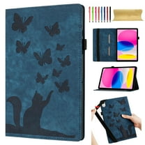 for Amazon Fire HD 8 8th/7th/6th Gen 2018/2017/2016 Adjustable Kickstand Case, Lovely Pattern PU Leather   Soft Inner Case Auto Wake/Sleep Flip Folio Cover with Pen Holder & Card Slots, Darkblue