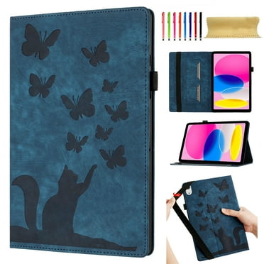 for Amazon Fire HD 8 8th/7th/6th Gen 2018/2017/2016 Adjustable Kickstand Case, Lovely Pattern PU Leather + Soft Inner Case Auto Wake/Sleep Flip Folio Cover with Pen Holder & Card Slots, Darkblue